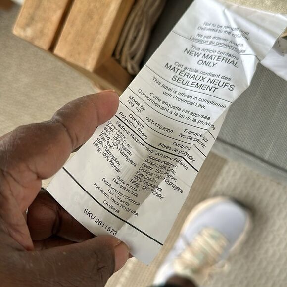 Pier 1 Ivory Textured Pillow Covers (2) 16”x16” - Picture 6 of 9